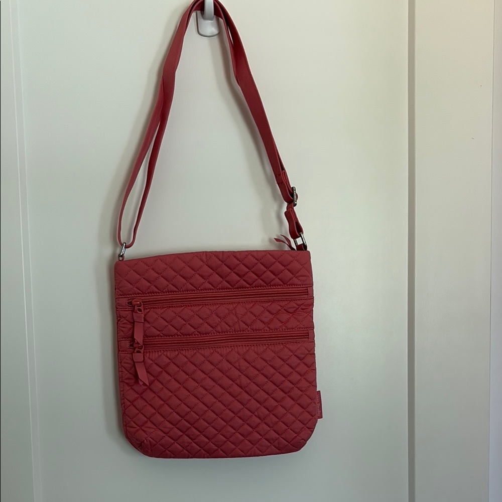 Vera Bradley Quilted Crossbody Bag - coral